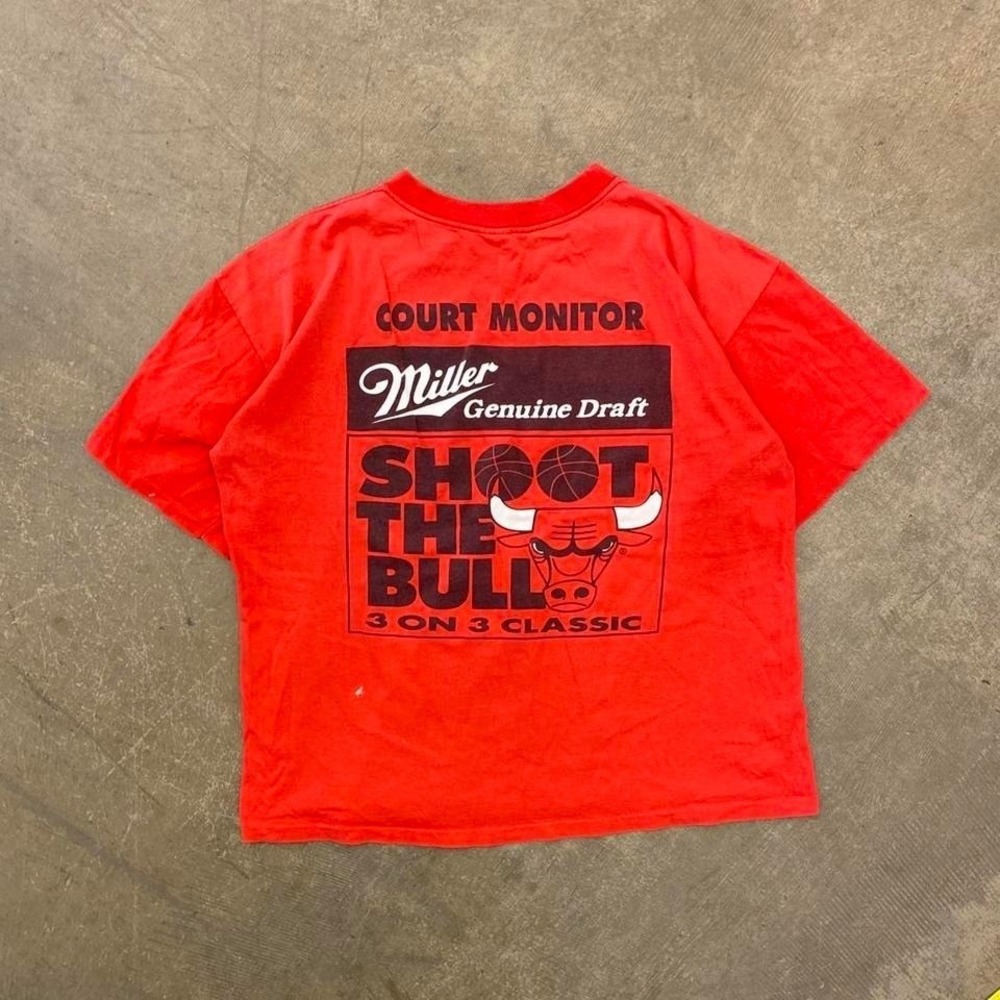 Vintage Chicago Bulls Salem Sportswear‎ Shoot The Bull Court Monitor Shirt XXL
